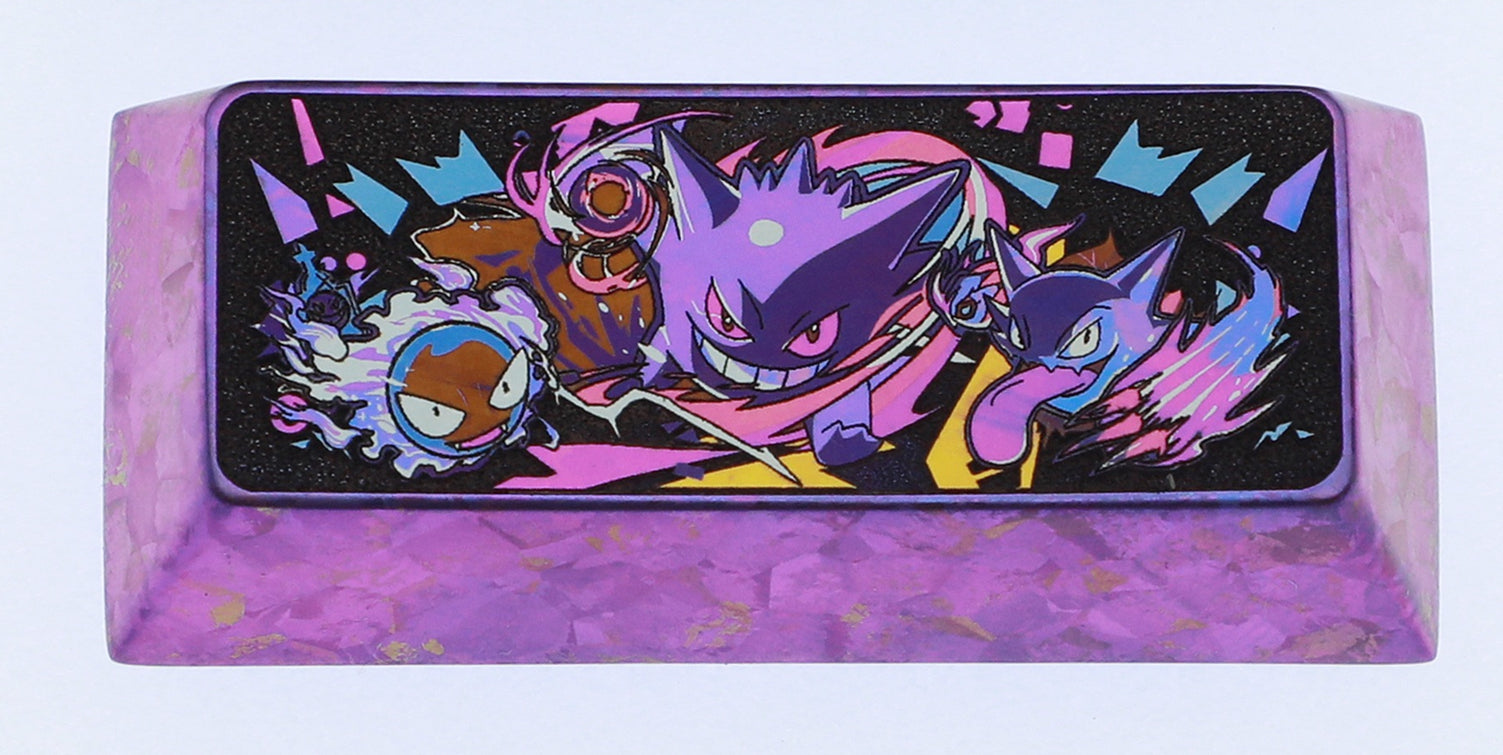Pok é mon series, 2.25U titanium alloy gengar personalized keycaps, anime and game cultural creative metal carved keycaps