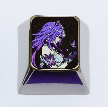 Honkai: Star Rail,Castorice, Titanium alloy personalized keycaps, metal decorative keycaps, anime and game art keycaps