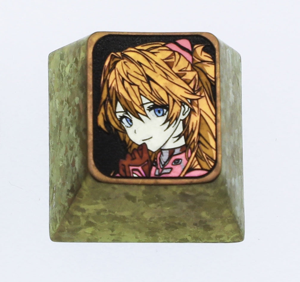 EVA,The most beautiful Asuka, 1U personalized keycap, titanium alloy metal decorative keycap, comic art keycap