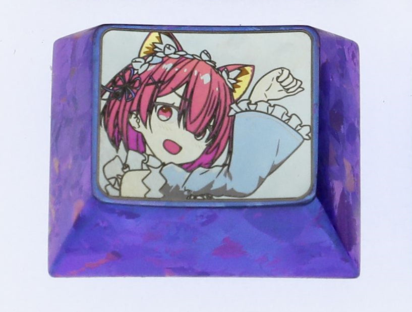 Re: Life in a different world from zero, 1.25U titanium alloy personalized keycaps, metal carved anime character decorative keycaps