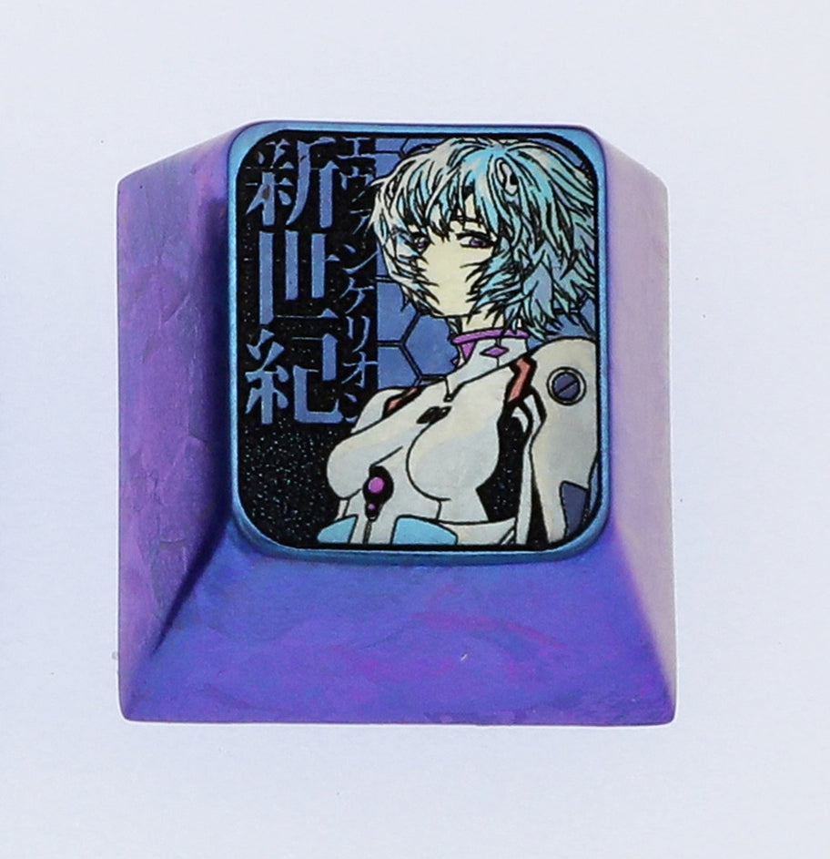 EVA, Ayanami Rei, 1U Titanium Alloy metal personalized keycaps, keyboard decorative keycaps