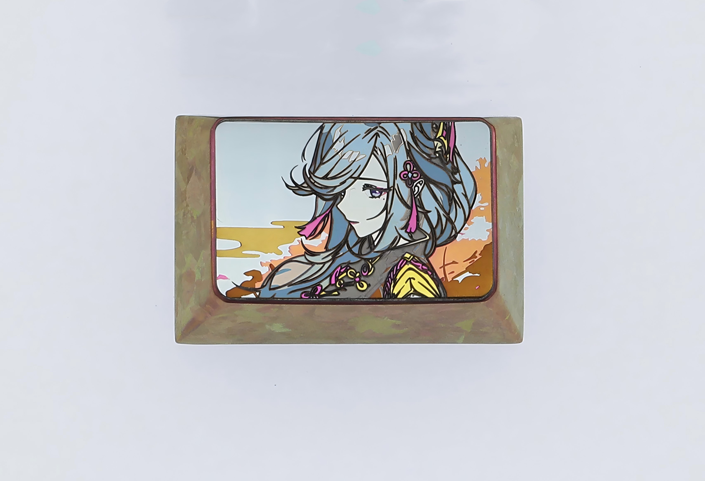 Genshin Impact, Shenhe, titanium alloy carved personalized keycaps, mechanical keyboard decorative keycaps