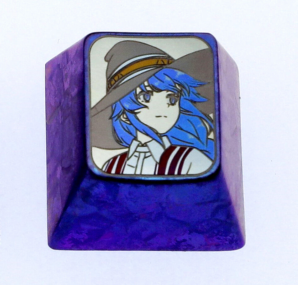 Mushoku Tensei, Roxy metal titanium alloy carved personalized keycaps, keyboard decorative keycaps, anime character keycaps