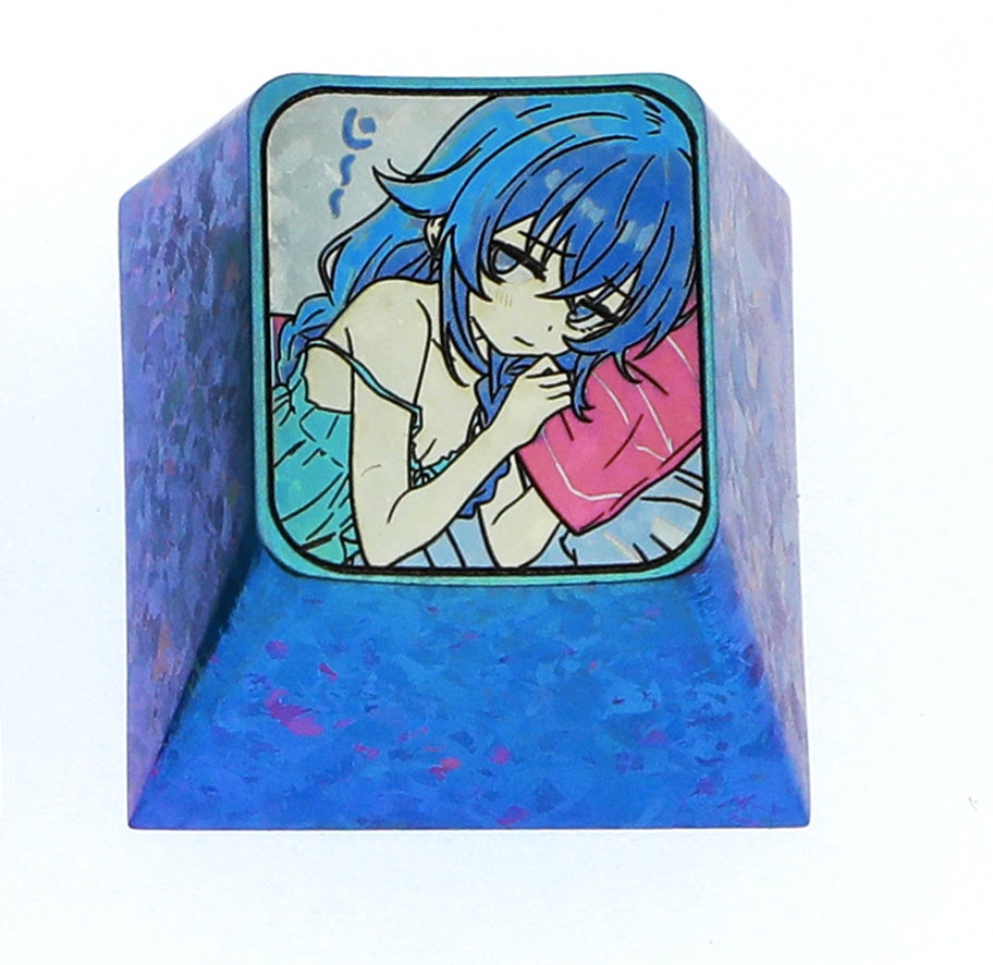 Secondary creation of teenage prototype, 1U titanium alloy personalized keycaps, metal decorative keycaps around anime, novel, and game characters.