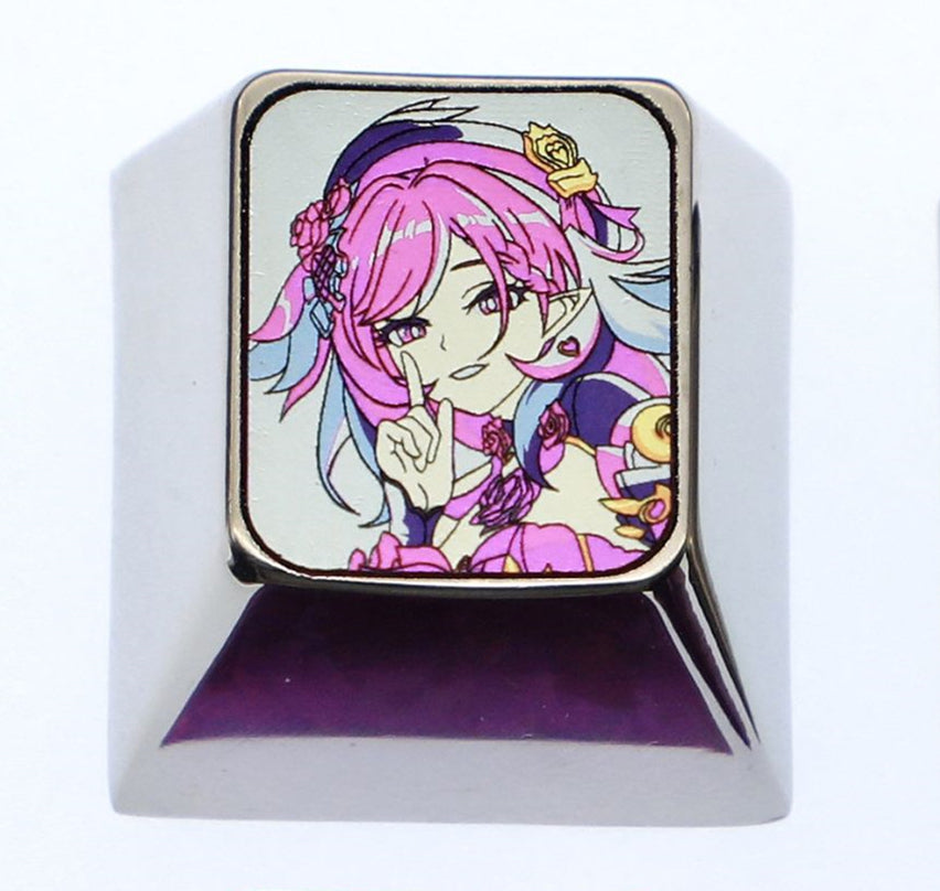 Honkai Impact 3, Elysia, 1U titanium alloy personalized keycaps, metal decorative art keycaps, gaming keycaps