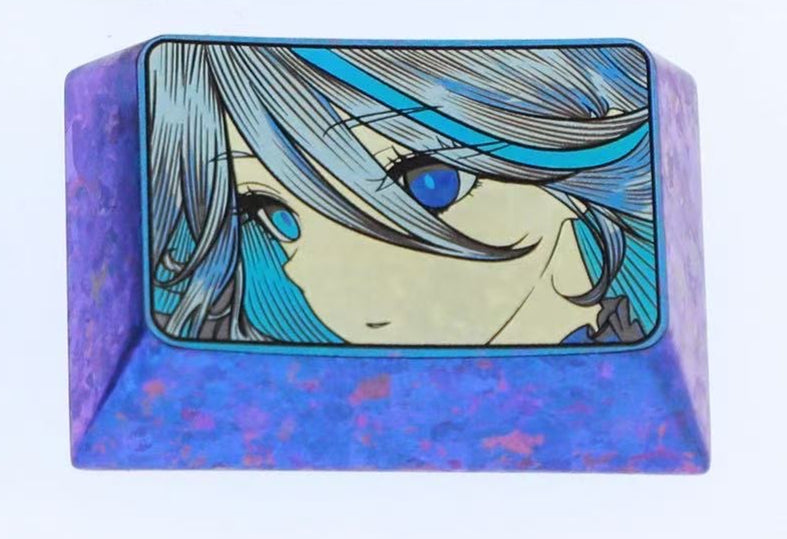 Genshin Impact, Furina de Fontaine, 1.5U titanium alloy/precision carving, personalized metal keycap carving for anime and games