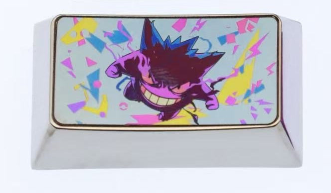 Pok é mon series, gengar 1.25U、1.5U、1.75U, Titanium alloy personalized keycaps, anime and game culture creative metal decorative art keycaps