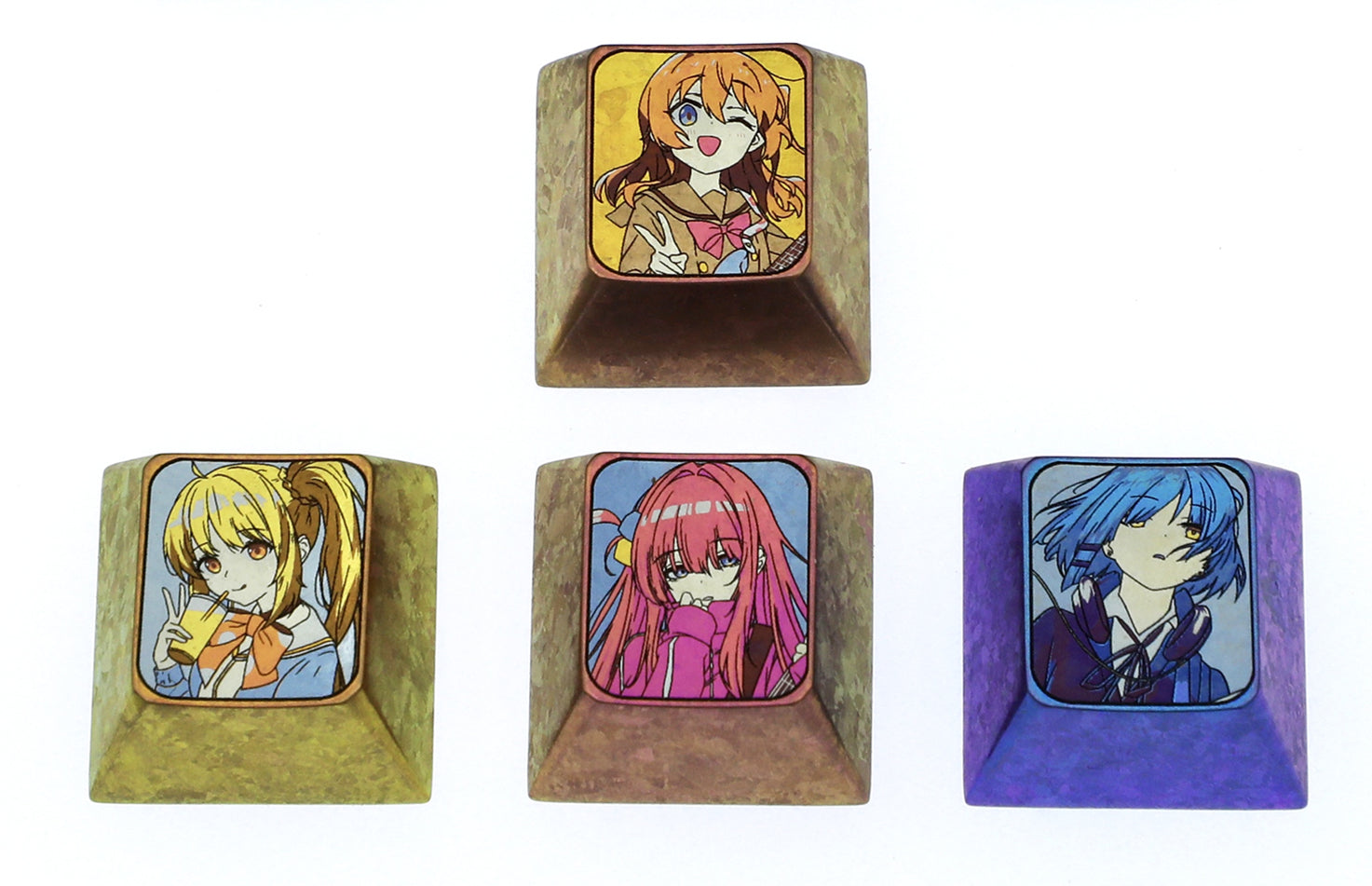 BOCCHI THE ROCK! Titanium alloy directional key combination set, metal decorative keycaps for anime music peripherals