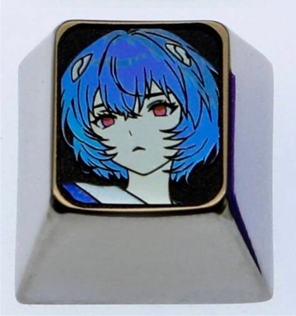 EVA, Asuka/Ayanami Rei, 1U titanium alloy personalized keycap with avatar, anime metal keycap