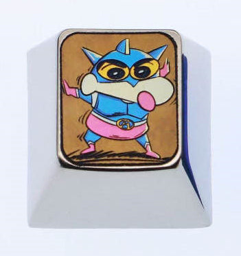 Crayon Shin chan, Action Kamen style 1U titanium alloy personalized keycap, anime and game metal carving cultural creative decoration keycap