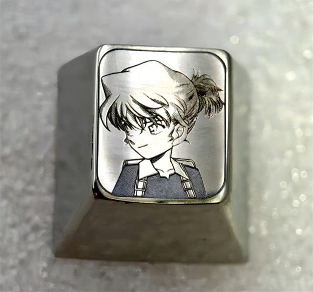 Detective Conan, Anita Hailey, 1U metal original color titanium alloy personalized keycaps, metal keycaps for anime and game peripheral characters