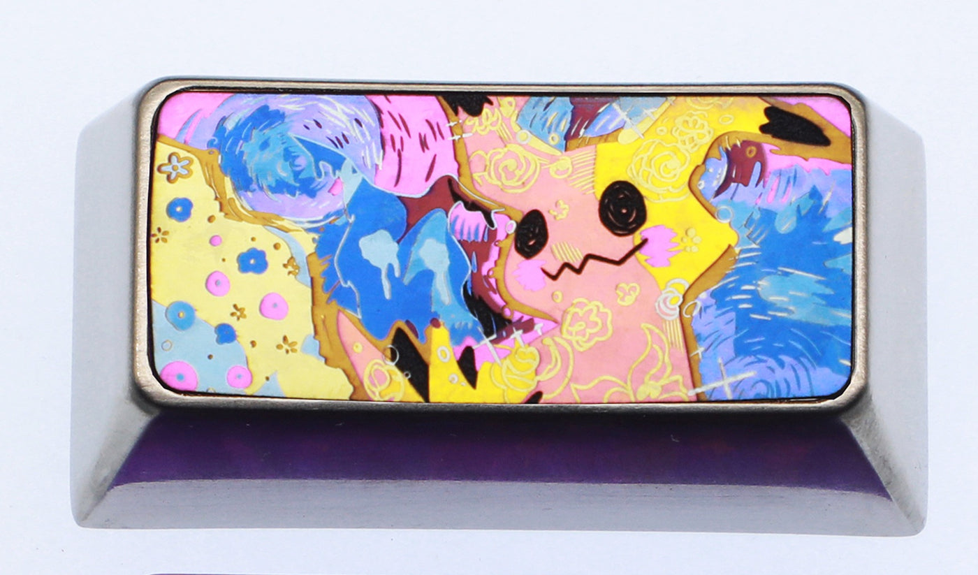 Pok é mon Series, Mimikyu Theme 2U Titanium Alloy Personalized Keycaps, Anime Game Culture Creative Mechanical Keyboard Decorative Keycaps