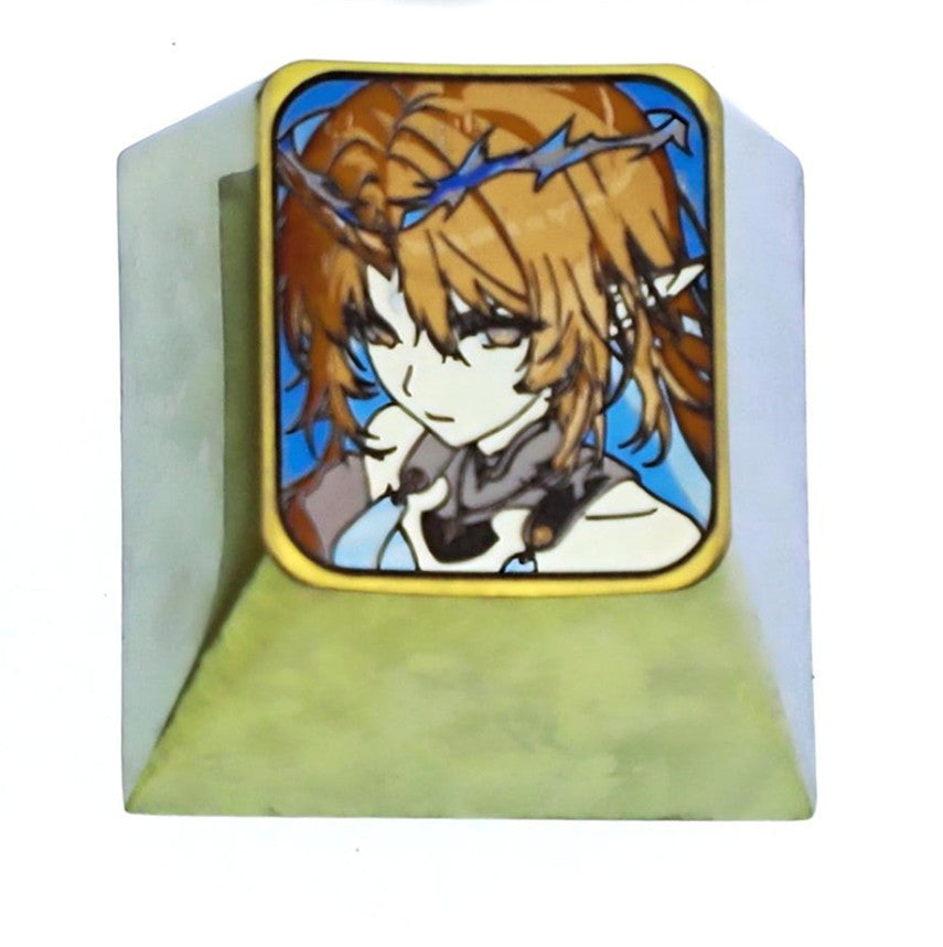 Wuthering Waves,Cartethyia, 2 styles of 1U titanium alloy personalized keycaps, anime, gaming, cultural and creative metal carved keycaps