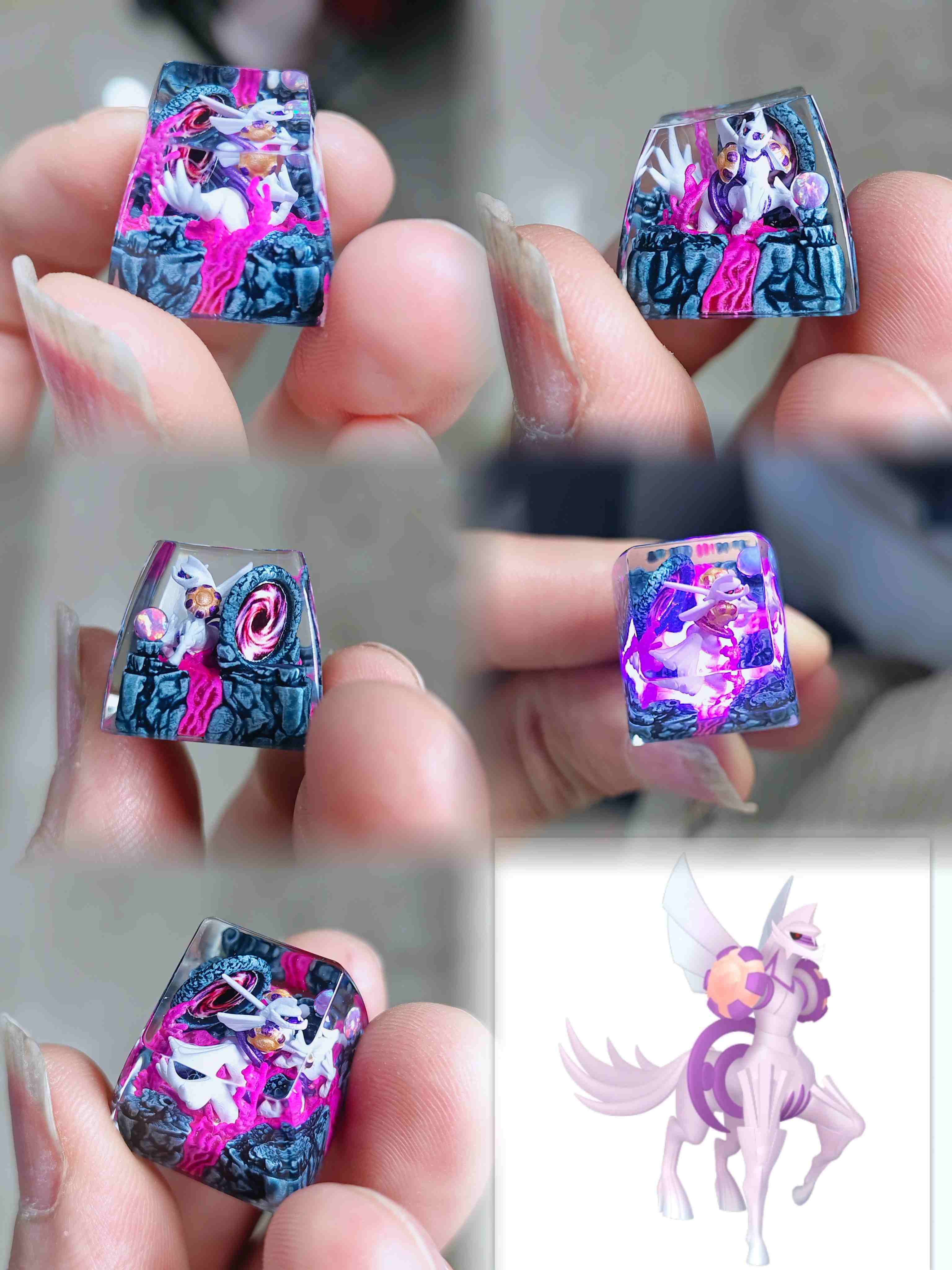 Pok é mon Mythical Beast Collection, Crystal Drops of Glue Material Artisankeycaps, Anime, Game, Culture, Creativity, Peripheral Decoration, Personalized Keycaps