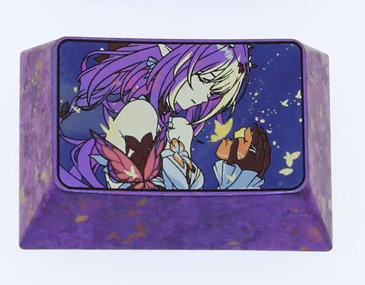 Honkai: Star Rail,Castorice, Titanium alloy personalized keycaps, metal decorative keycaps, anime and game art keycaps