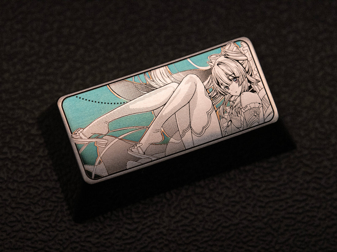 Sangonomiya Kokomi, 2U titanium alloy personalized keycaps, mechanical keyboard decorative metal keycaps