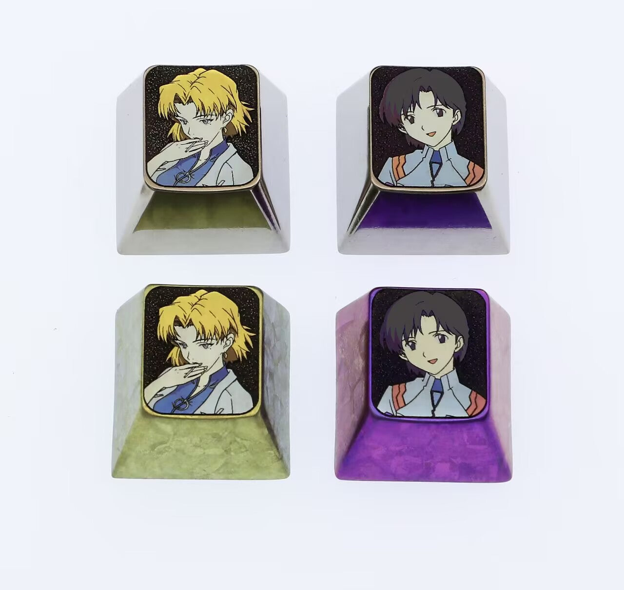 EVA,1UAkagi Ritsuko,Maya Ibuki, Titanium alloy metal carving, anime personalized decorative keycaps