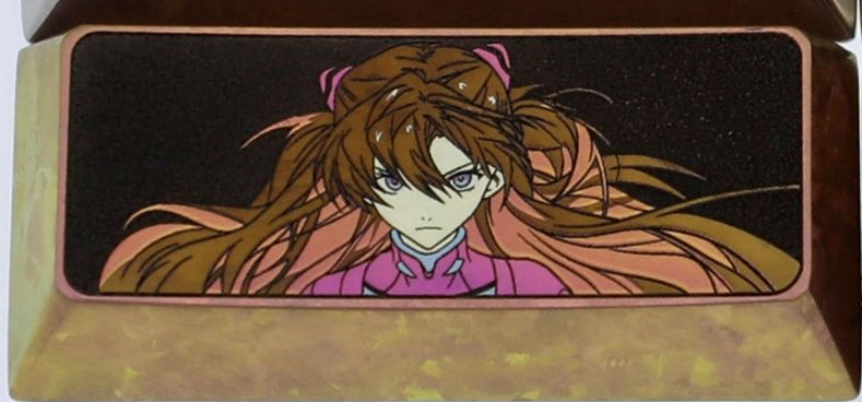 EVA, Asuka, 2.25U/2U titanium alloy carved personalized keycaps, metal decorative keycaps