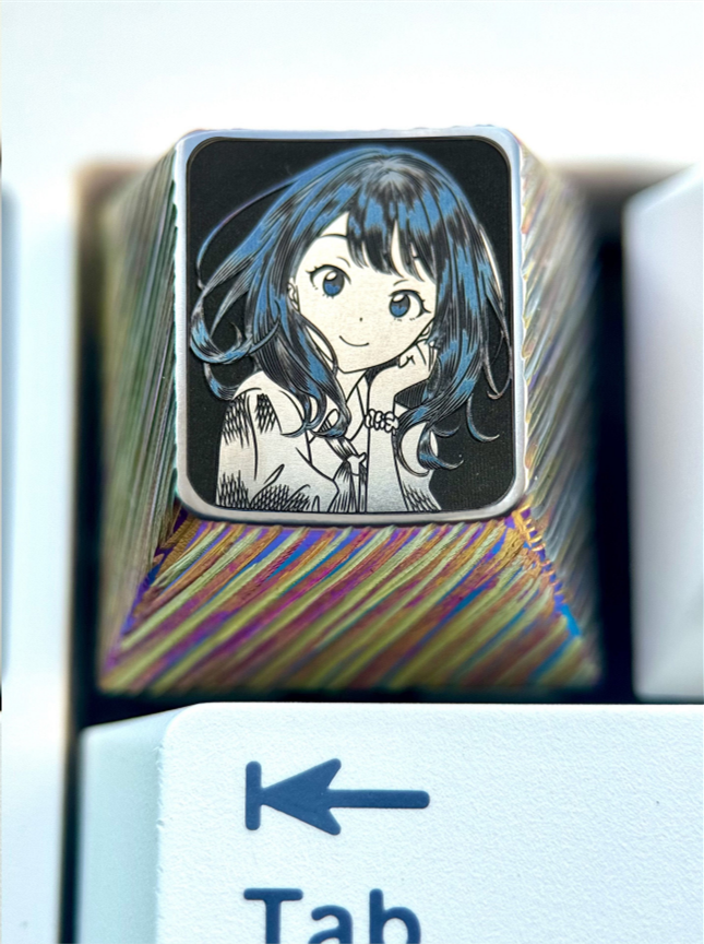 Makeine: Too Many Losing Heroines! , 1U titanium alloy ultra precision point color, metal carved personalized keycaps around anime and game characters