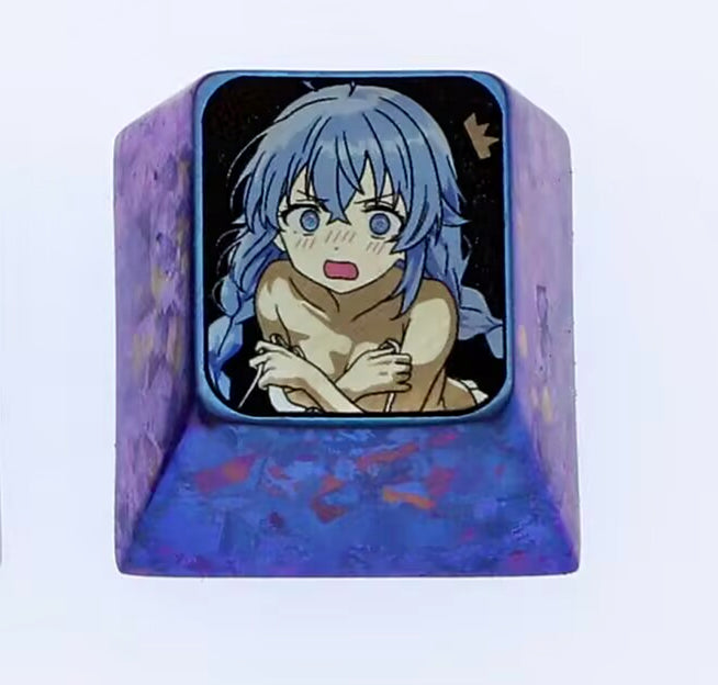 Jobless Reincarnation, Shy Roxy1U titanium alloy, metal keycaps around anime, novel, game characters