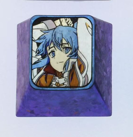 Mushoku Tensei, 1U titanium alloy personalized keycaps, metal personalized decorative keycaps, customized keycaps for anime characters