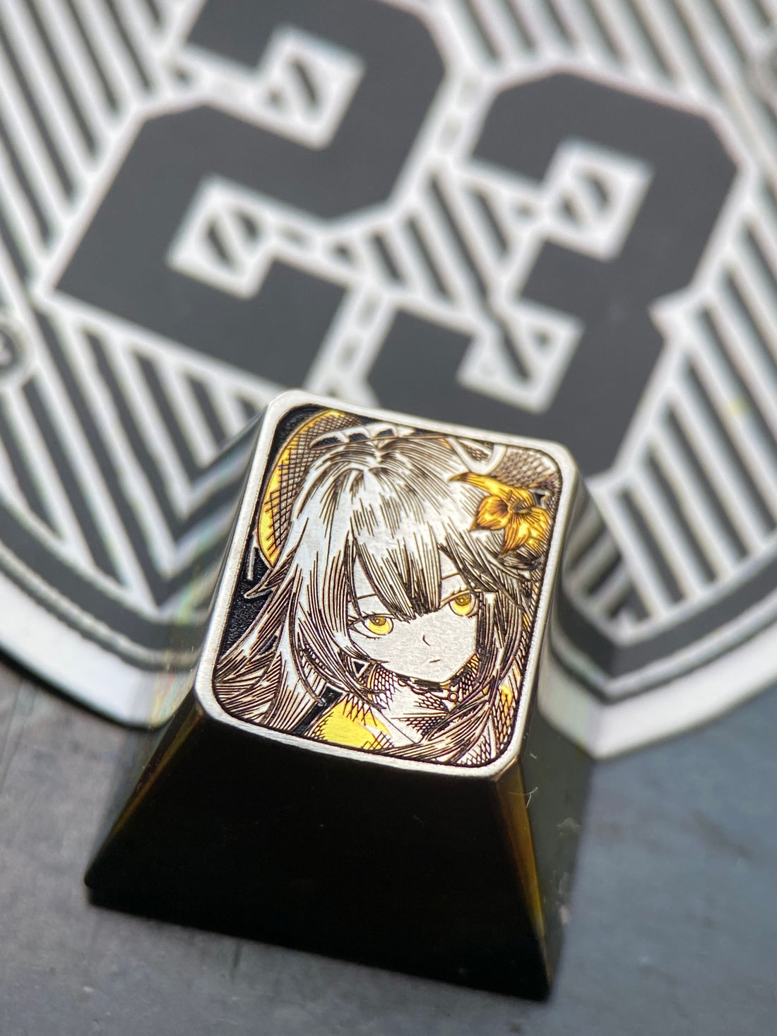 Honkai: Star Rail,Herta, Colorful carved titanium alloy, personalized keycaps for mechanical keyboards.