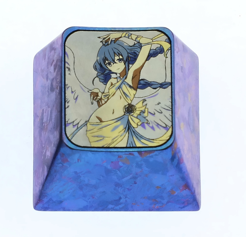 Mushoku Tensei, Roxy, 1U titanium alloy personalized keycaps, anime and game culture creative personalized metal decorative keycaps