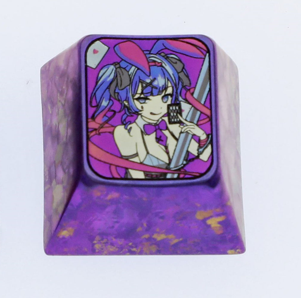 Rabbit Hole, 1U titanium alloy personalized keycap, metal keycap for anime, gaming, music peripherals