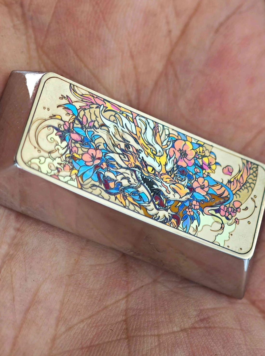 Painted dragon totem, 2.25U Enter ,colored titanium alloy anode for coloring. Mechanical keyboard decorative keycaps.