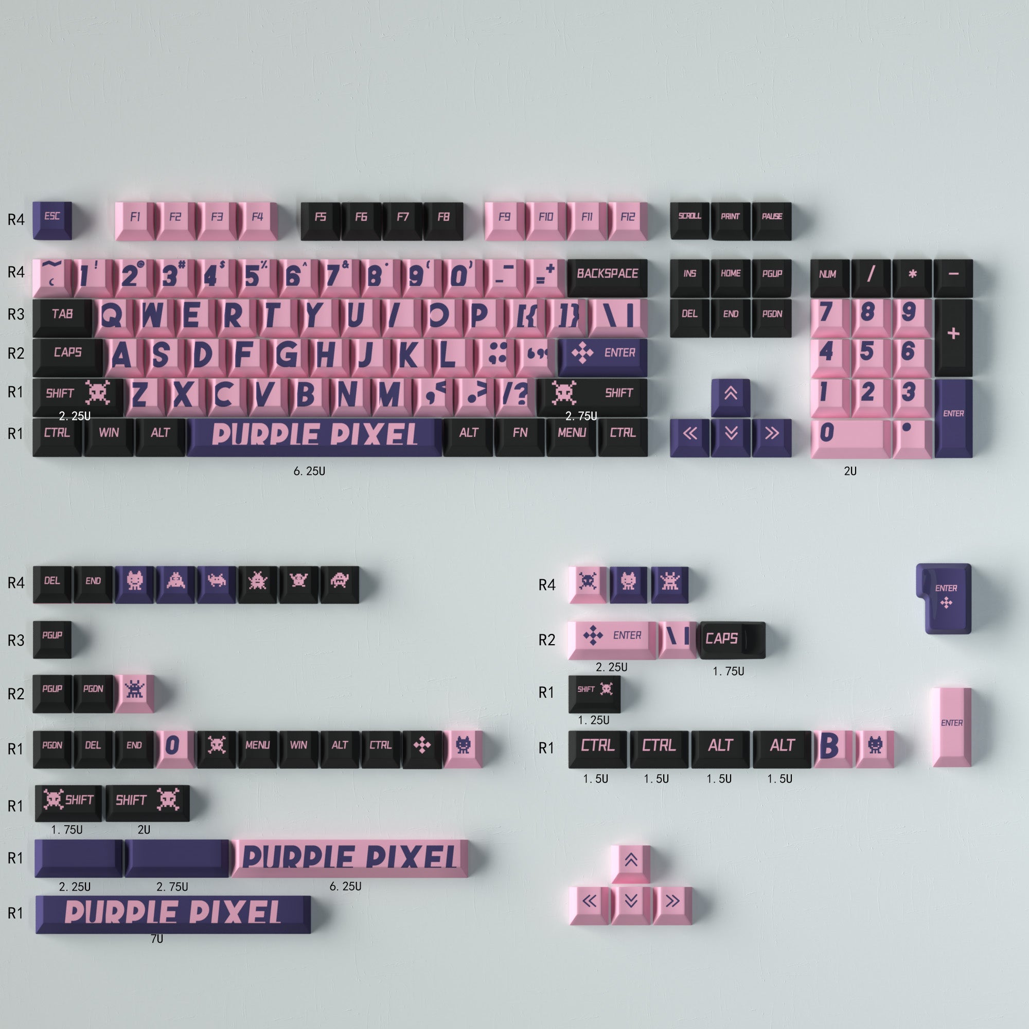 Large font mechanical keyboard keycaps complete set PBT thermal sublimation cherry factory height