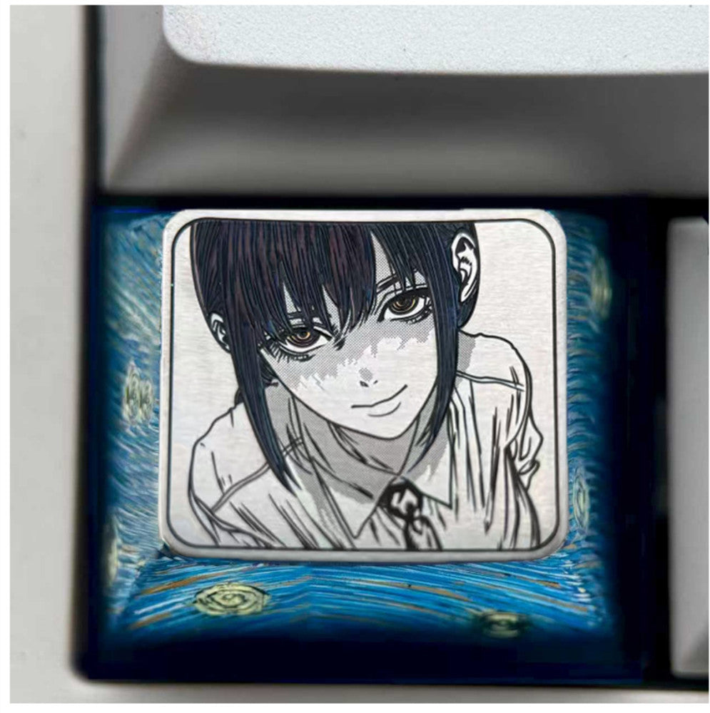 Chainsaw Man, Makima 1.25U titanium alloy personalized keycaps, anime creative decorative keycaps, mechanical keyboard art keycaps