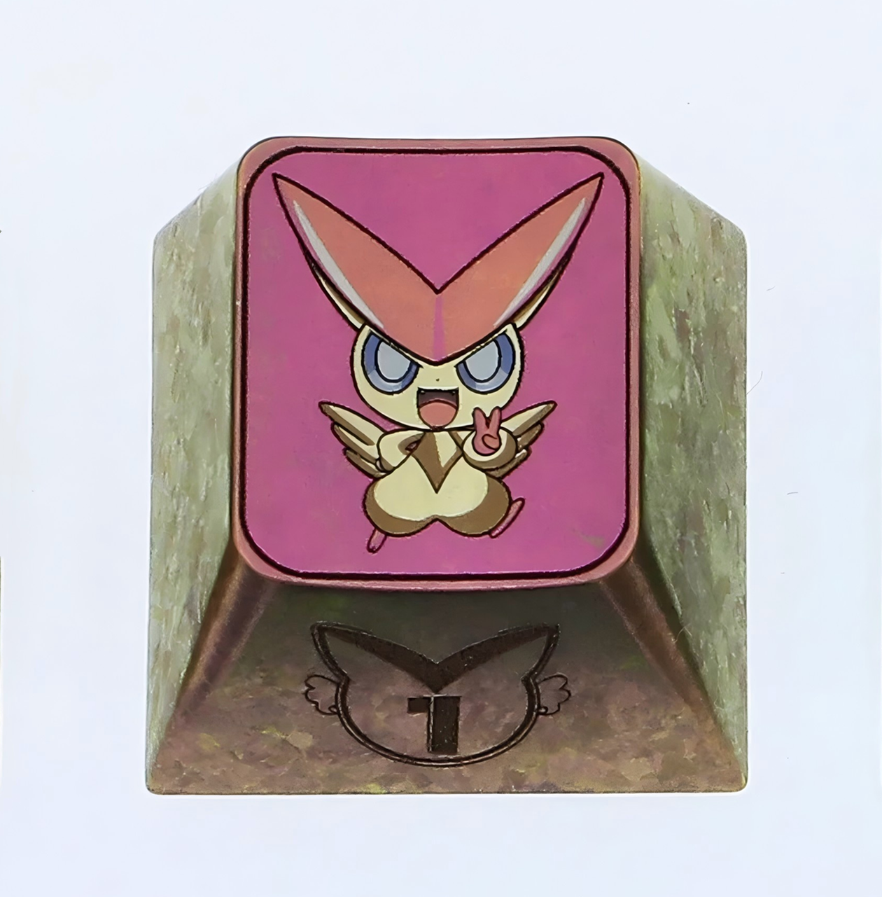 Pok é mon series titanium alloy carved 1U personalized keycaps, metal decorative keycaps, anime metal art keycaps