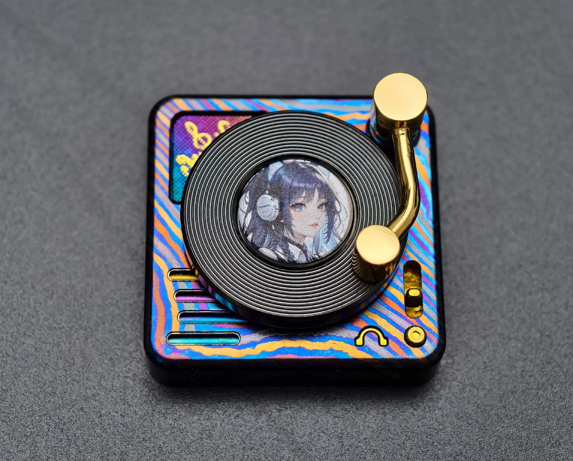 4U personalized keycaps for record players, Timascus,titanium alloy decorative keycaps, artistic custom keycaps