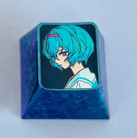 EVA, Asuka, Ayanami Rei, 1U titanium alloy personalized keycaps, anime character metal craft keycaps