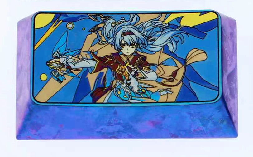 Firefly 1.75/2.25U Color Titanium Keycaps, Anime Game Personalized Keycaps Metal Carving Art Keycaps