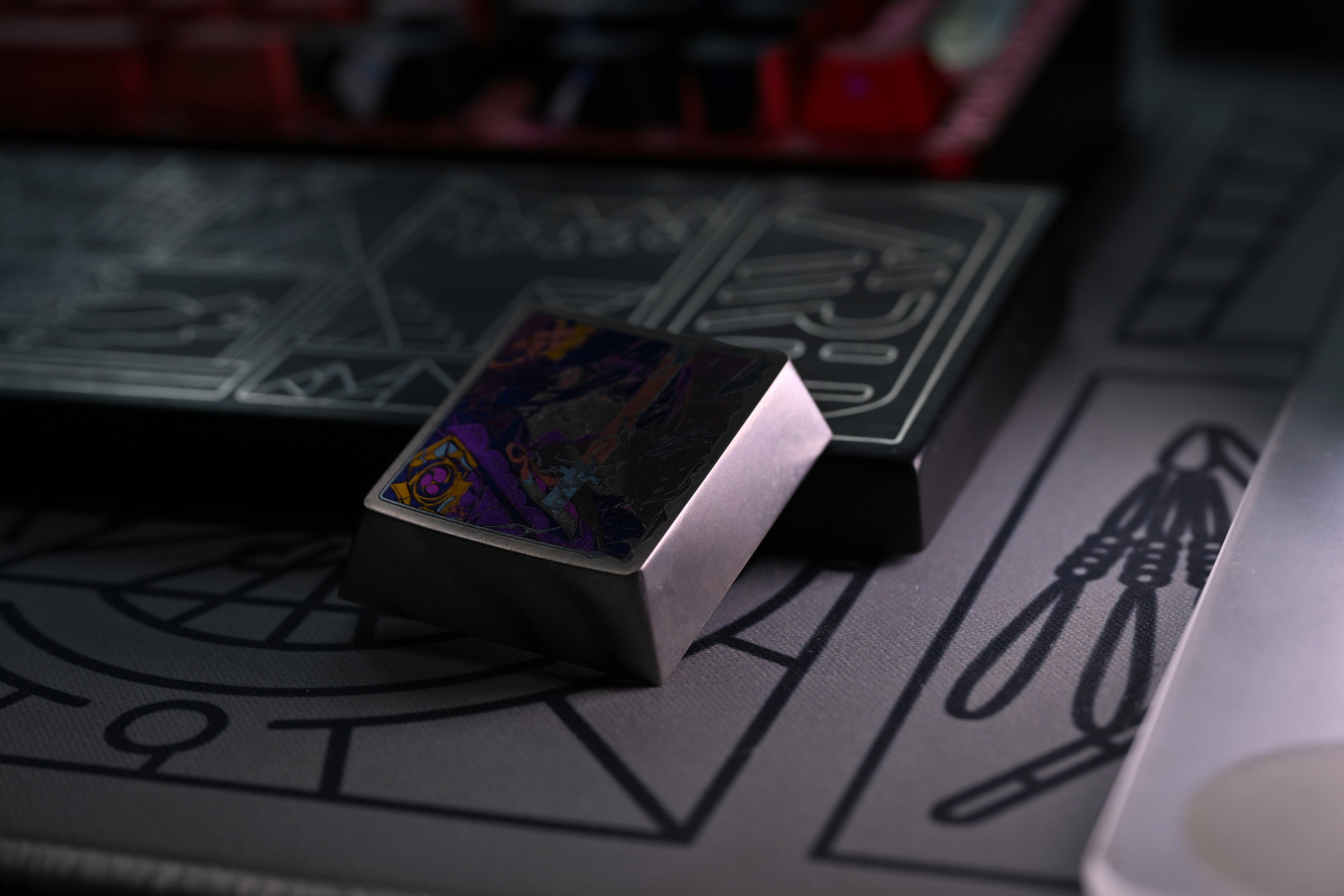 Genshin Impact, Project, Raiden Shogun, 4U titanium alloy carving, decorative personalized mechanical keyboard keycaps.