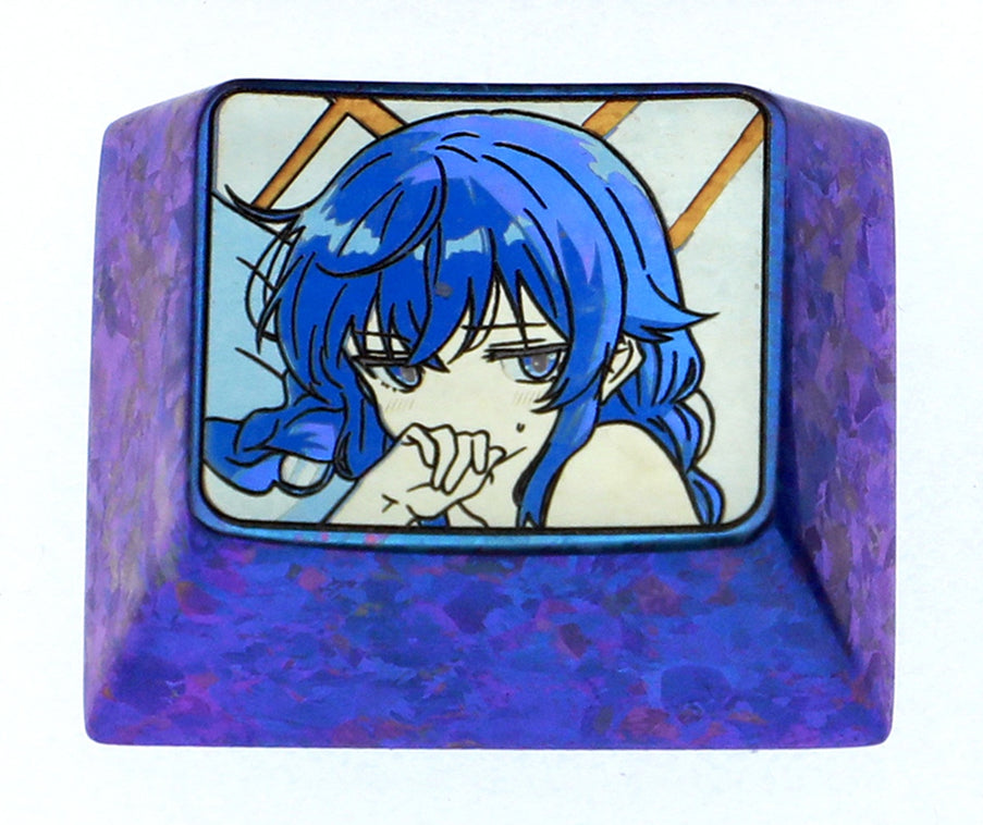 Roxy, 1.25U titanium alloy personalized keycaps, metal creative carved keycaps around anime, game, novel characters
