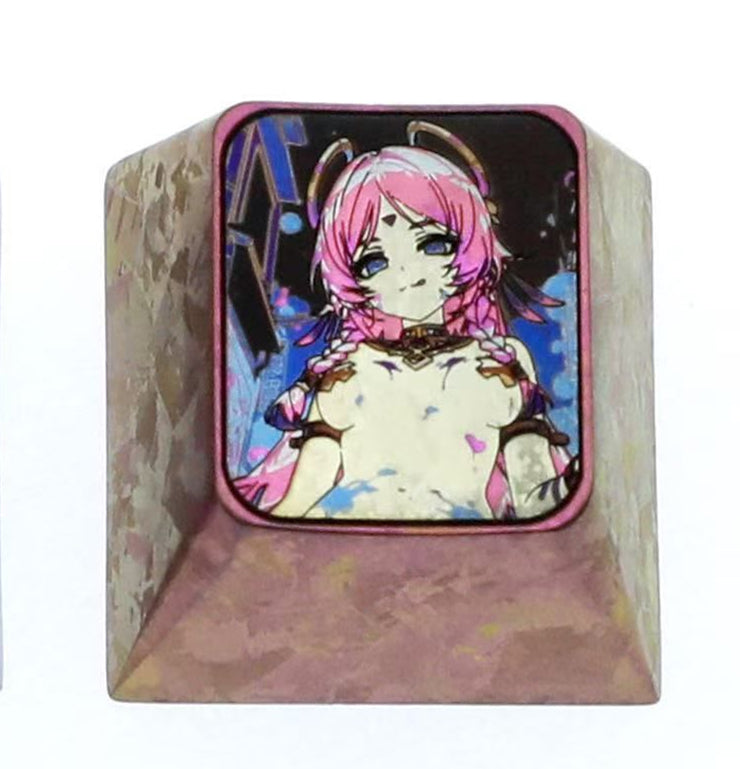 Genshin Impact, Citlali, 1U titanium alloy metal personalized keycaps, anime and game character carving art creative keycaps