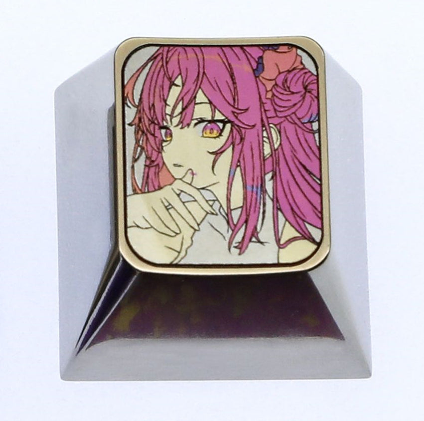 Blue Archive The Animation, 1U titanium alloy personalized keycaps, metal decorative keycaps, anime and game character art keycaps