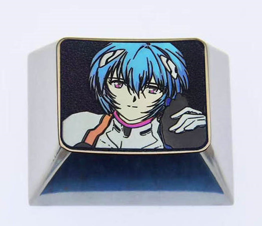 EVA, Ayanami Rei 1.25U titanium alloy personalized keycaps, metal peripheral decorative keycaps for anime characters