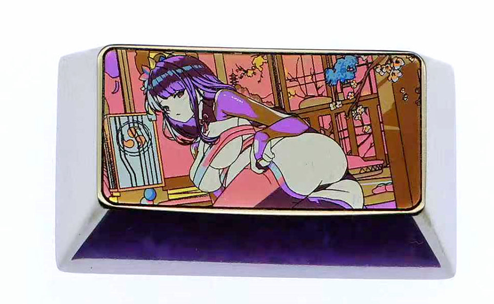 Genshin Impact, Beelzebul 1.75U titanium alloy personalized keycaps, anime and game creative metal decorative keycaps
