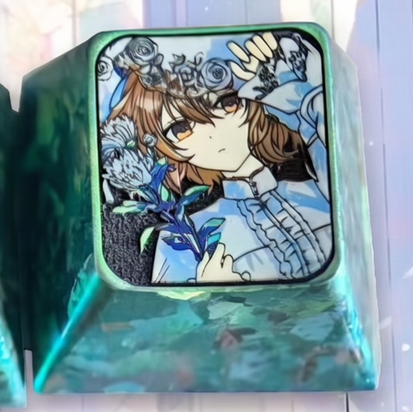 Hinako Yaotose , 1U titanium alloy personalized keycaps, anime and game cultural creative keycaps, mechanical keyboard decorative keycaps