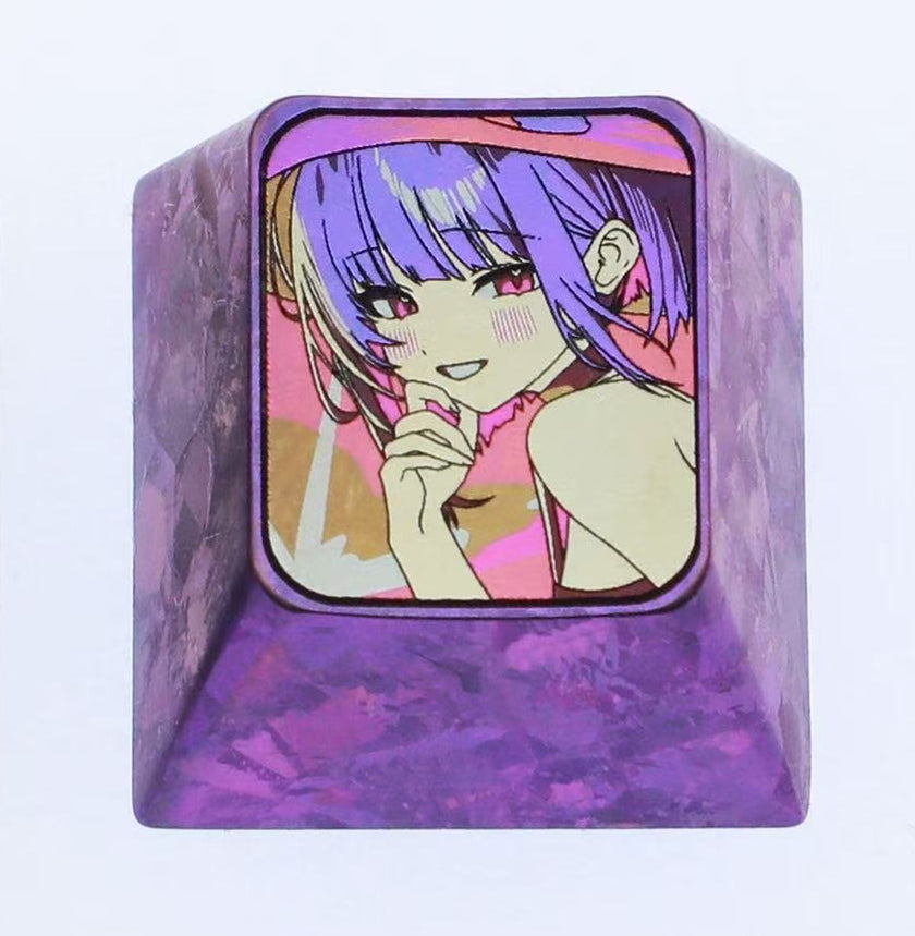 Blue Archive, Kazusa1U titanium alloy personalized keycaps, anime and game metal carving creative custom decorative keycaps