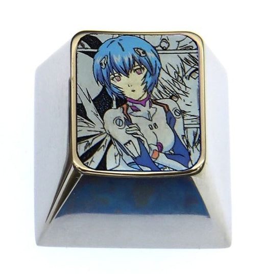 EVA, Asuka, Ayanami Rei, 1U titanium alloy personalized keycaps, anime and game character art carved metal keycaps