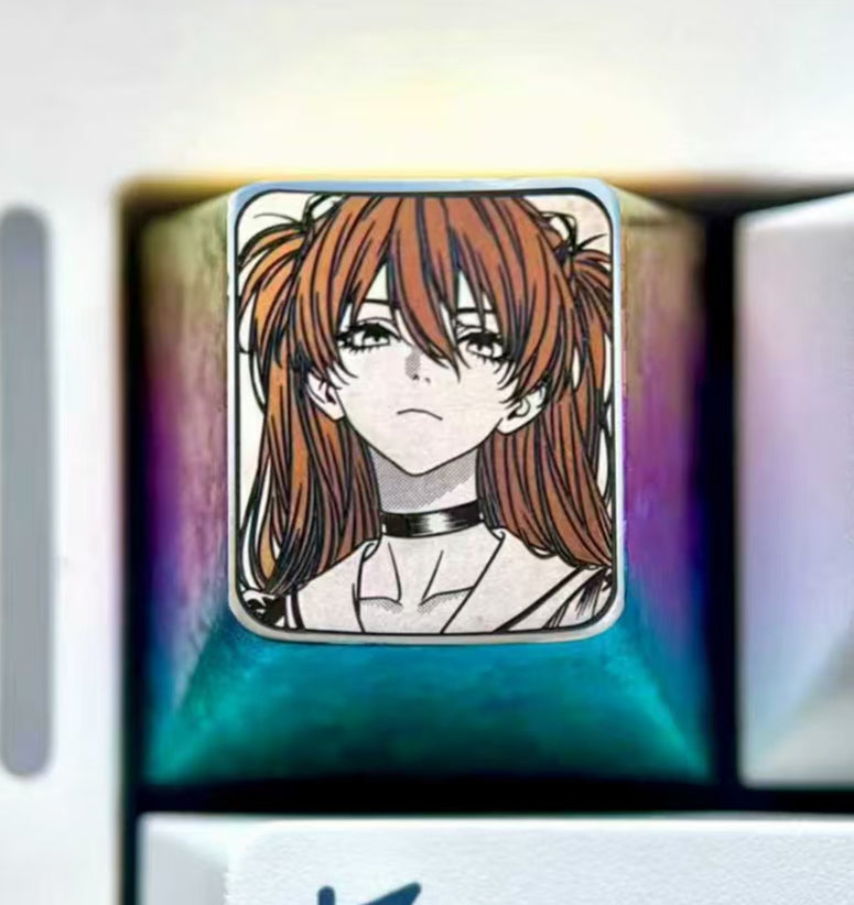 EVA, Asuka, Ayanami Rei, 1U titanium alloy precision carving, metal carving point color decoration keycaps around anime and game characters.