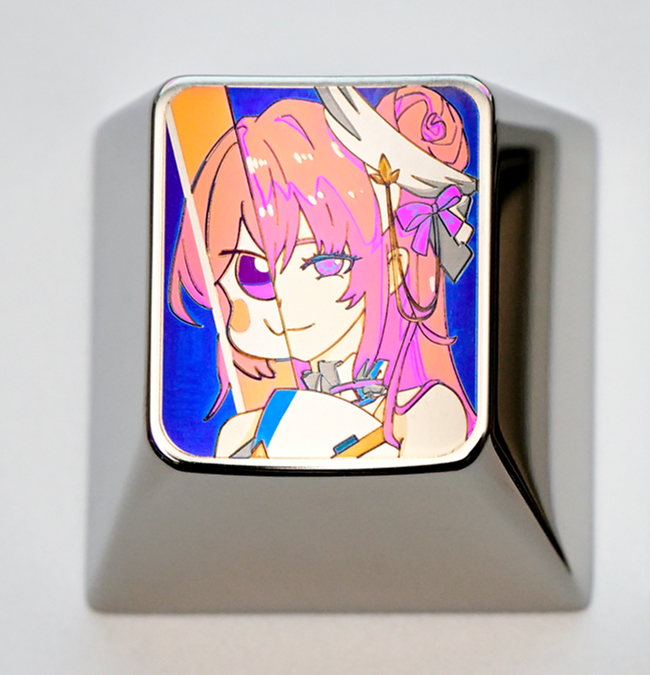 Doro titanium alloy carved personalized keycaps, metal decorative keycaps, emoji art keycaps