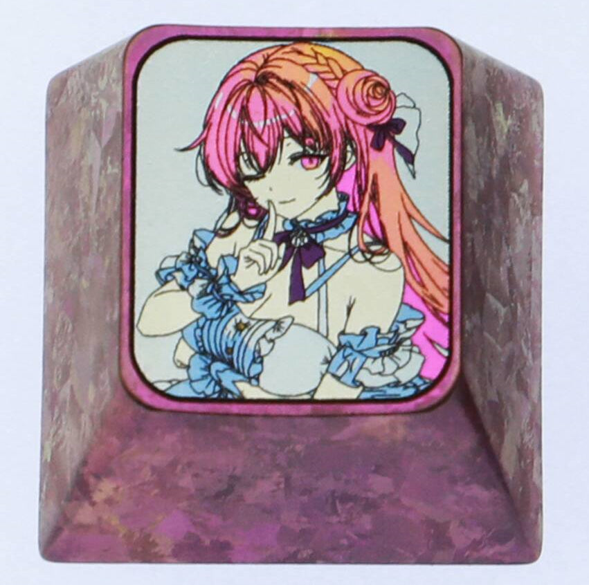 BOCCHI THE ROCK! , Gotoh Hitori 1U titanium alloy personalized keycaps, customized keycaps for anime, gaming, cultural and creative decoration