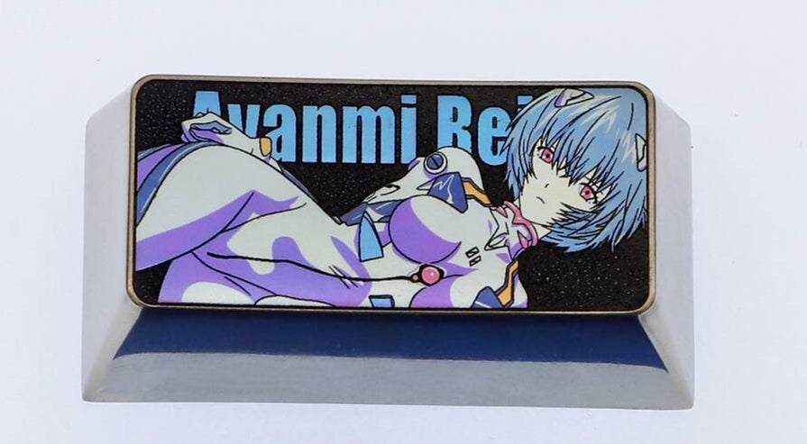 EVA, Ayanami Rei, 2U Backspace Key Titanium Alloy Metal Personalized Keycap, Keyboard Decorative Keycap