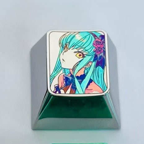 CODE GEASS Lelouch of the Rebellion, C.C floral version, titanium alloy colored keycaps, personalized keycaps, keyboard decorative keycaps