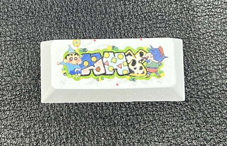 Crayon Shin-chan, Zinc alloy spray coating, 2.25U metal personalized keycaps, decorative keycaps for anime, gaming, cultural and creative peripheral products
